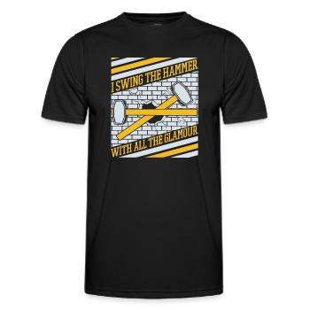 I Swing The Hammer With All The Glamour House - Men's Functional T-Shirt - black - Front - AI Model Male 178 dark (178cm)