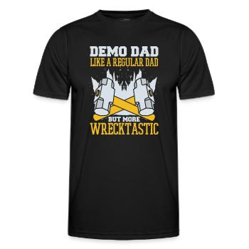 Demo Papa Mehr Wrecktastic Heimwerkerhaus - Männer Funktions-T-Shirt - Schwarz - Vorne - AI Model Male 178 dark (178cm)