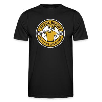 I Wreck Houses What's Your Superpower House - Men's Functional T-Shirt - black - Front - AI Model Male 178 dark (178cm)