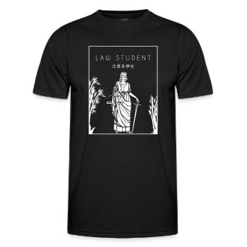 Étudiant en droit de l'Université chinoise de la faculté de droit Hanzi - T-shirt sport Homme - noir - Devant - AI Model Male 178 dark (178cm)