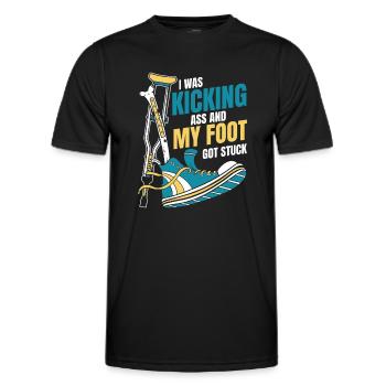 I Was Kicking Ass Broken Bone Broken Finger Bone - Men's Functional T-Shirt - black - Front - AI Model Male 178 dark (178cm)