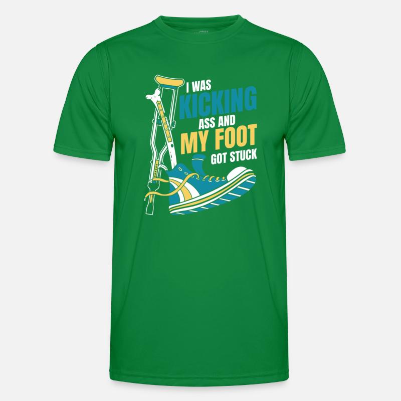 I Was Kicking Ass Broken Bone Broken Finger Bone Men's Functional T-Shirt