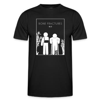 Bone Fractures Chinese Hanzi Broken Bone Bone - Men's Functional T-Shirt - black - Front - AI Model Male 178 dark (178cm)