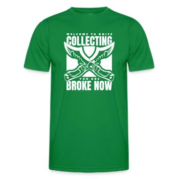 Du bist jetzt pleite Metzgermesser Restaurierungsmesser - Männer Funktions-T-Shirt - Kelly Green - Vorne - AI Model Male 178 dark (178cm)