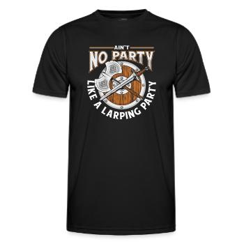 Keine Party ist wie eine Larping-Party LARPing Armor - Männer Funktions-T-Shirt - Schwarz - Vorne - AI Model Male 178 dark (178cm)