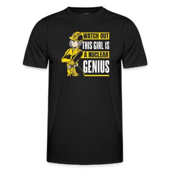 Dieses Mädchen ist ein nukleares Genuis Energy Nuclear - Männer Funktions-T-Shirt - Schwarz - Vorne - AI Model Male 178 dark (178cm)