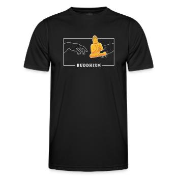 Michelangelo Creation of Adam Buddhism Buddhist - Men's Functional T-Shirt - black - Front - AI Model Male 178 dark (178cm)