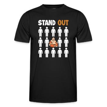 Statue bouddhiste remarquable, symbole du prêtre bouddhiste - T-shirt sport Homme - noir - Devant - AI Model Male 178 dark (178cm)