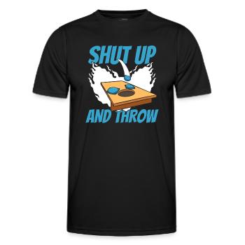 Shut Up And Throw Boards Bean Bag Game - Men's Functional T-Shirt - black - Front - AI Model Male 178 dark (178cm)