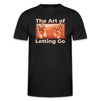 Die Kunst des Loslassens Buddhistisches Statuensymbol - Männer Funktions-T-Shirt - Schwarz - Vorne - AI Model Male 178 dark (178cm)