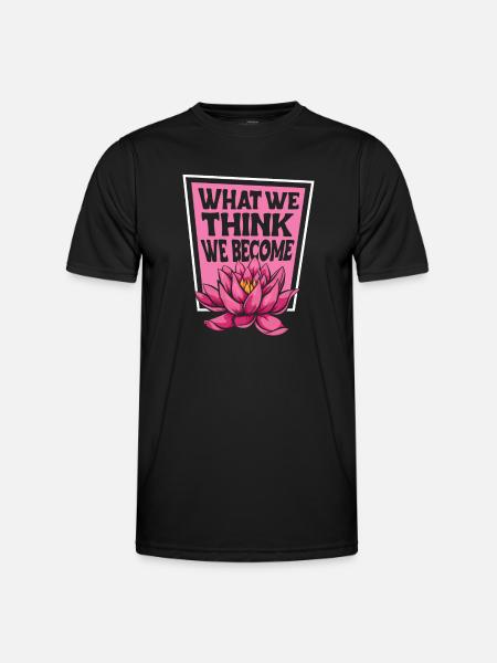 What We Think We Become Buddhist Symbol Statue - Men's Functional T-Shirt - black