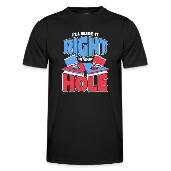 Glissez-le directement dans votre trou Pouf Plateaux de jeu - T-shirt sport Homme - noir - Devant - AI Model Male 178 dark (178cm)