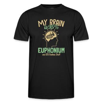 Mein Gehirn ist zu 95% Euphonium Euphonist Euphoniumist - Männer Funktions-T-Shirt - Schwarz - Vorne - AI Model Male 178 dark (178cm)