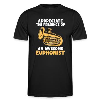 Appreciate Presence Of Awesome Euphonist - Men's Functional T-Shirt - black - Front - AI Model Male 178 dark (178cm)