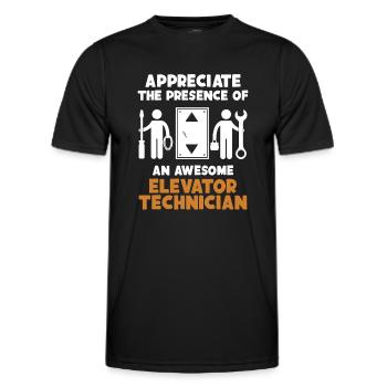 Appreciate Presence Of Awesome Elevator - Men's Functional T-Shirt - black - Front - AI Model Male 178 dark (178cm)