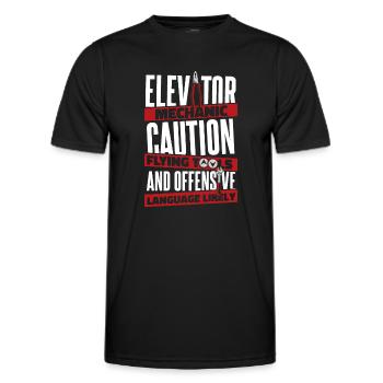 Flugwerkzeuge und beleidigende Sprache wahrscheinlich - Männer Funktions-T-Shirt - Schwarz - Vorne - AI Model Male 178 dark (178cm)