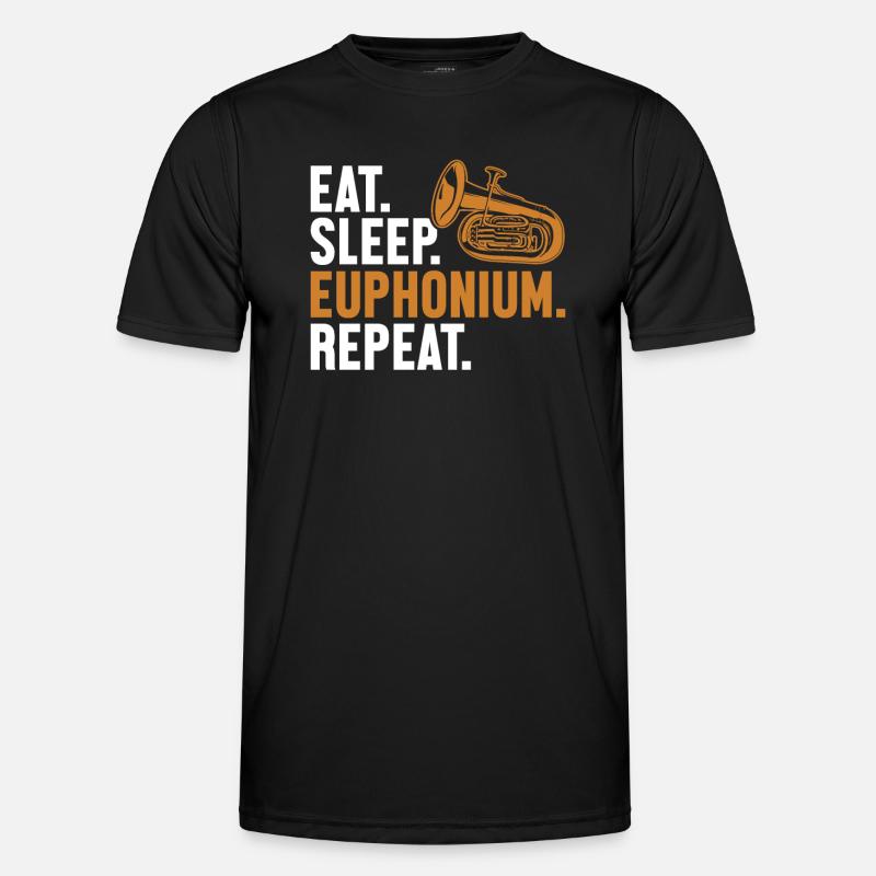 Essen Schlaf Euphonium Repeat Euphoniumist Männer Funktions-T-Shirt