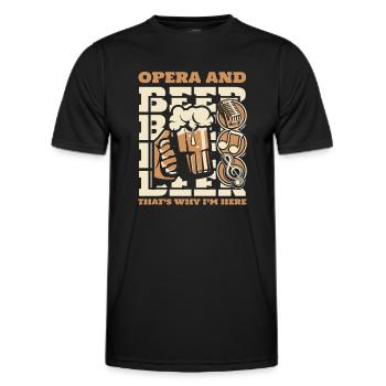L’opéra et la bière, c’est pourquoi je suis ici Opéra - T-shirt sport Homme - noir - Devant - AI Model Male 178 dark (178cm)