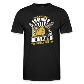 Wenn ich laufe, solltest du auch laufen Uranenergie - Männer Funktions-T-Shirt - Schwarz - Vorne - AI Model Male 178 dark (178cm)
