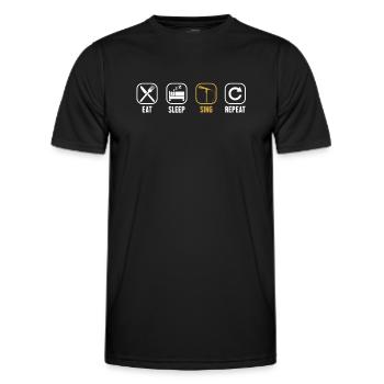 Essen Schlaf Singen Wiederholen Oper Haus Sänger Oper - Männer Funktions-T-Shirt - Schwarz - Vorne - AI Model Male 178 dark (178cm)