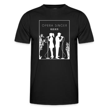 Opera Singer Chinese Hanzi Opera House Vocalist - Men's Functional T-Shirt - black - Front - AI Model Male 178 dark (178cm)