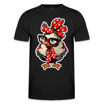 Sweet Chicken With Bandana Headband Glasses Girl - Men's Functional T-Shirt - black - Front - AI Model Male 178 dark (178cm)