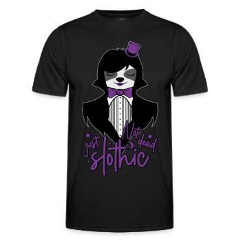 NOT DEAD JUST SLOTHIC - GOTH GOTHIQUE GOTH DÉFECTUEUX - T-shirt sport Homme - noir - Devant - AI Model Male 178 dark (178cm)