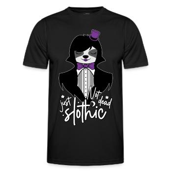 NOT DEAD JUST SLOTHIC - GOTH GOTHIQUE GOTH DÉFECTUEUX - T-shirt sport Homme - noir - Devant - AI Model Male 178 dark (178cm)