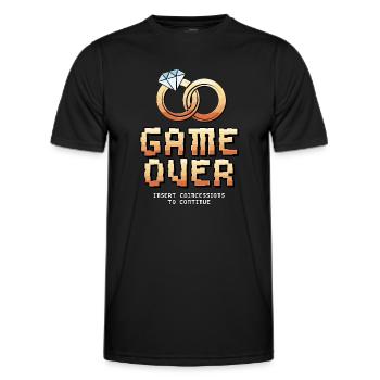 Mariage ?! Game over.. Humour Sarcastique EVG EVJF - T-shirt sport Homme - noir - Devant - AI Model Male 178 dark (178cm)