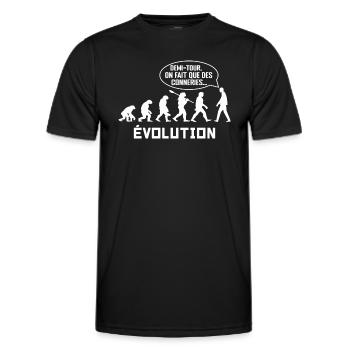évolution - T-shirt sport Homme - noir - Devant - AI Model Male 178 dark (178cm)