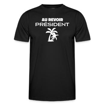 Au Revoir Président - T-shirt sport Homme - noir - Devant - AI Model Male 178 dark (178cm)