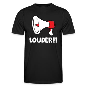 Megafon / Megaphone - Louder - Männer Funktions-T-Shirt - Schwarz - Vorne - AI Model Male 178 dark (178cm)