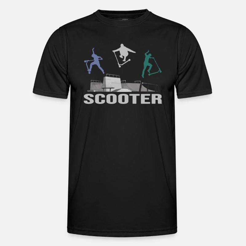 stuntscooter rollerscooter scooter e-scooter - Männer Funktions-T-Shirt - Schwarz