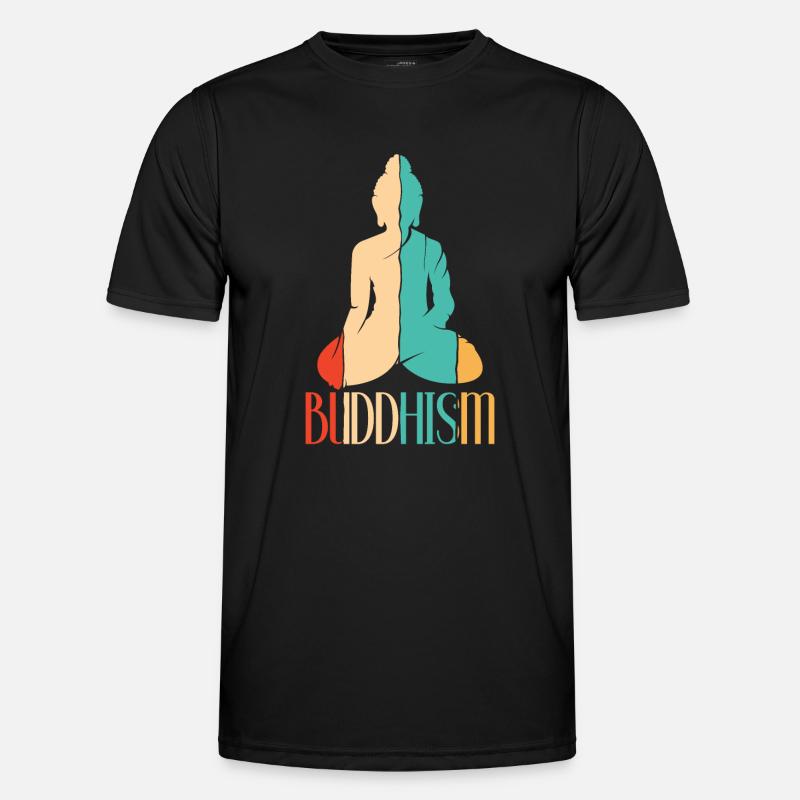 Retro Buddhist Statue Symbol Priest Buddhism Men's Functional T-Shirt