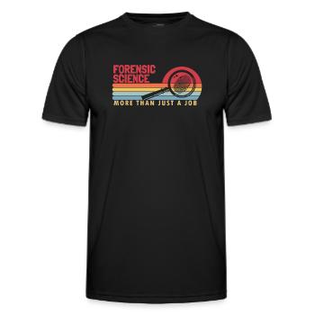La criminalistique : plus qu’une science de l’emploi - T-shirt sport Homme - noir - Devant - AI Model Male 178 dark (178cm)