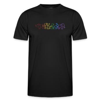 Origami LGBT Regenbogen Papierkranich Falten Eule - Männer Funktions-T-Shirt - Schwarz - Vorne - AI Model Male 178 dark (178cm)
