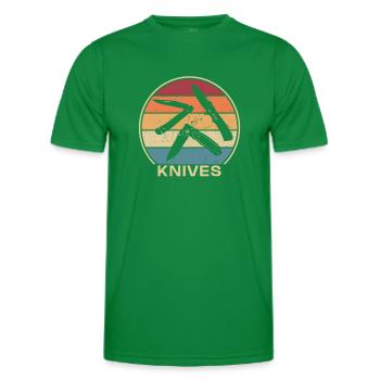 Retro Messer Metzger Messer Restaurierungsmesser - Männer Funktions-T-Shirt - Kelly Green - Vorne - AI Model Male 178 dark (178cm)
