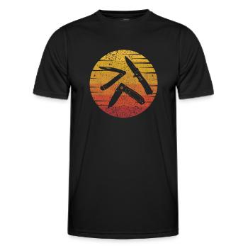 Retro Metzgermesser Sammlerstück Restaurierungsmesser - Männer Funktions-T-Shirt - Schwarz - Vorne - AI Model Male 178 dark (178cm)