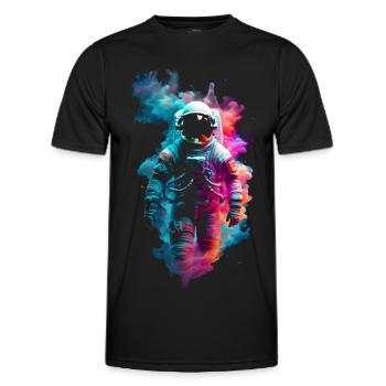 Astronaut zwischen den Farben des Kosmos ✨ - Männer Funktions-T-Shirt - Schwarz - Vorne - AI Model Male 178 dark (178cm)