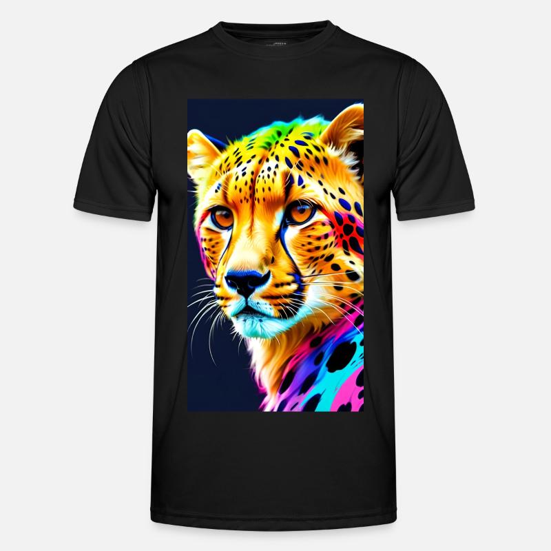 Cheetah Front Männer Funktions-T-Shirt