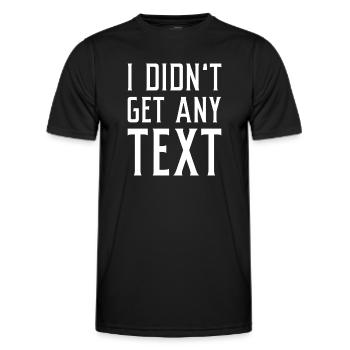 Ich habe keinen Text erhalten - Männer Funktions-T-Shirt - Schwarz - Vorne - AI Model Male 178 dark (178cm)