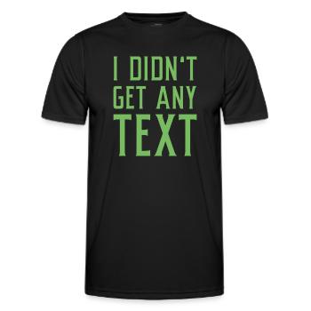 Ich habe keinen Text erhalten - Männer Funktions-T-Shirt - Schwarz - Vorne - AI Model Male 178 dark (178cm)