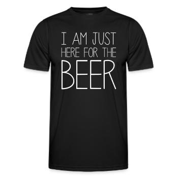 Je suis juste ici pour la bière - T-shirt sport Homme - noir - Devant - AI Model Male 178 dark (178cm)