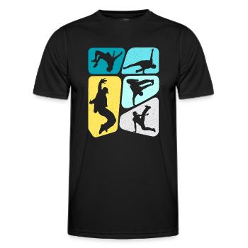 Breakdance Breakdancer Enfants Garçons Breakdance - T-shirt sport Homme - noir - Devant - AI Model Male 178 dark (178cm)
