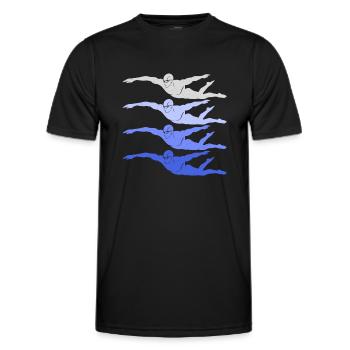 Schwimmen Schwimmsport Schwimm Schwimmer Jungen - Männer Funktions-T-Shirt - Schwarz - Vorne - AI Model Male 178 dark (178cm)