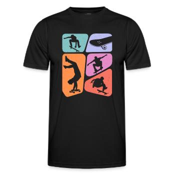 Skateur Skateur Skateur Skateboard Enfants - T-shirt sport Homme - noir - Devant - AI Model Male 178 dark (178cm)