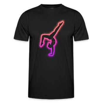 Gymnaste Gymnastique Équilibre sur les mains Femmes Gymnastique Filles - T-shirt sport Homme - noir - Devant - AI Model Male 178 dark (178cm)