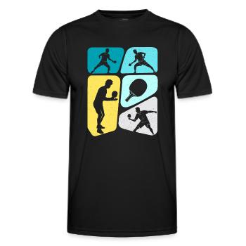 Tischtennisspieler Kinder Tischtennis Jungen - Männer Funktions-T-Shirt - Schwarz - Vorne - AI Model Male 178 dark (178cm)