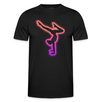 Gymnaste Gymnastique Équilibre sur les mains Dames Filles Gymnastique - T-shirt sport Homme - noir - Devant - AI Model Male 178 dark (178cm)