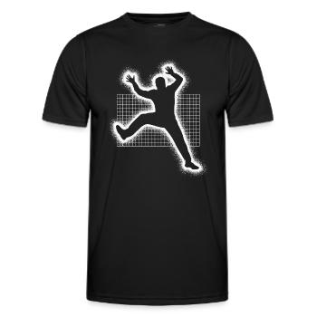 Handballspieler Handballer Herren Handball Torwart - Männer Funktions-T-Shirt - Schwarz - Vorne - AI Model Male 178 dark (178cm)
